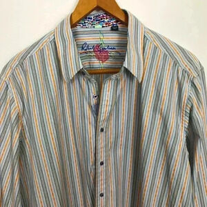 Robert Graham Men Striped Multi-Color XL Shirt